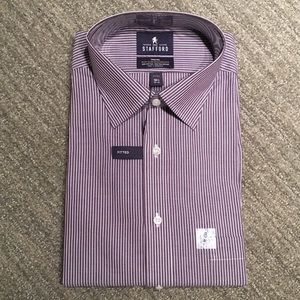 Stafford Shirts - Stafford New Dress Shirt Purple Stripe 16.5 34/35 Stafford Shirts - Stafford New Dress Shirt Purple Stripe 16.5 34/35